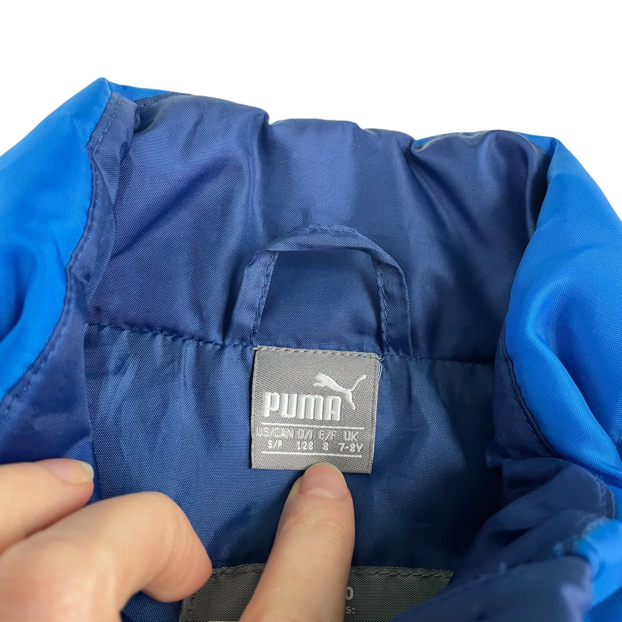 Puma jacket 7-8 years royal blue light puffer with zipper