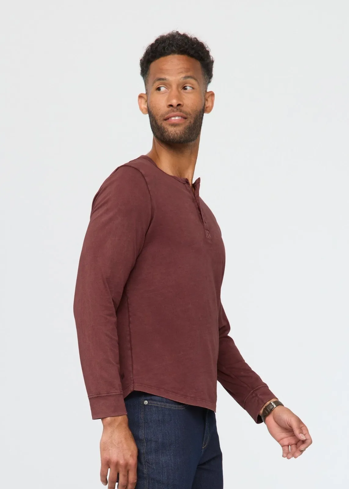 PurePima Vintage Henley - Washed Red Rock