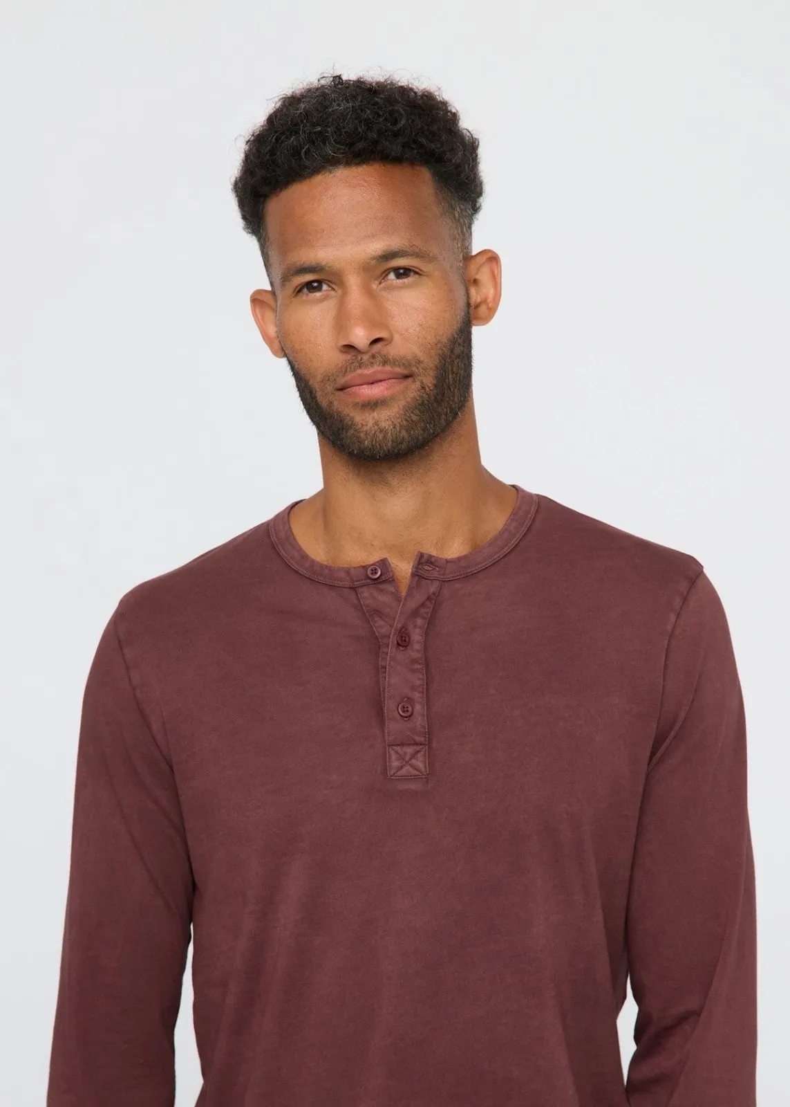 PurePima Vintage Henley - Washed Red Rock