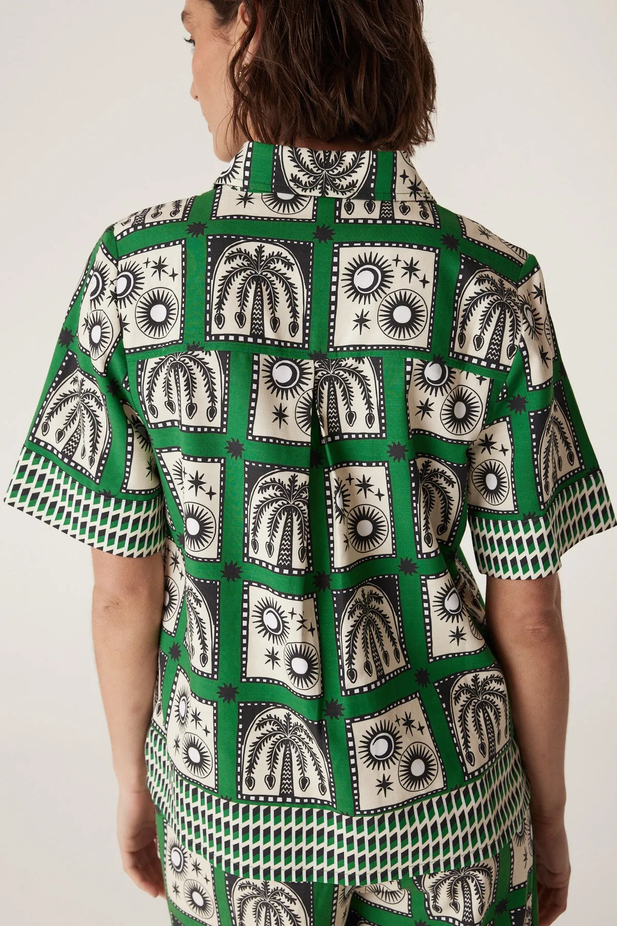 Raffles Shirt - Green Print