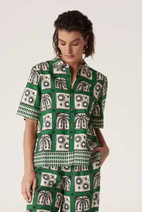 Raffles Shirt - Green Print