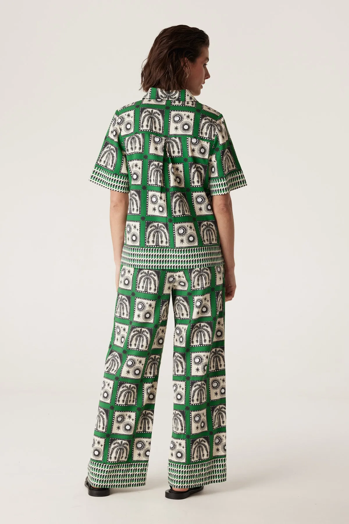 Raffles Shirt - Green Print