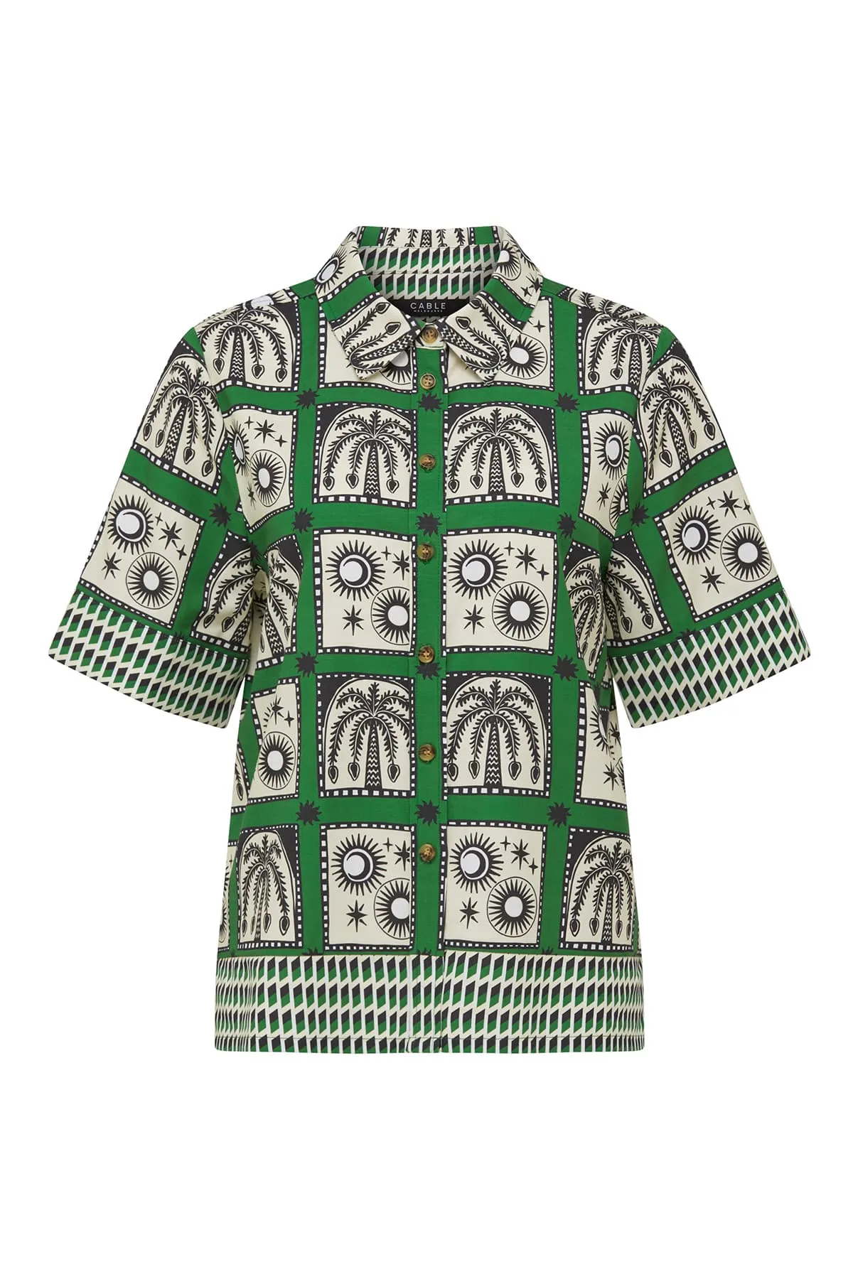 Raffles Shirt - Green Print