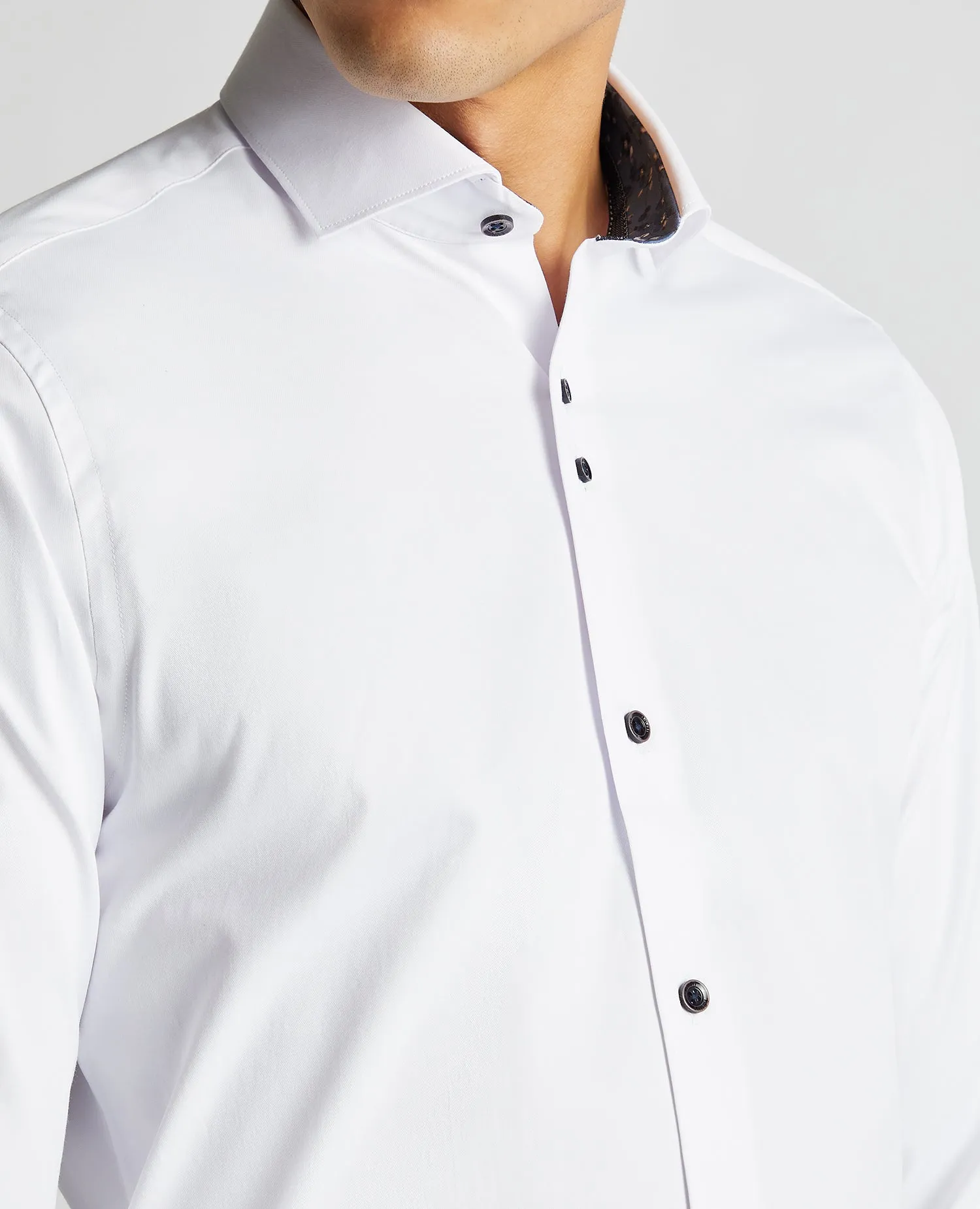 Remus Uomo Seville Tapered Fit Semi-Formal Shirt With Stretch - White