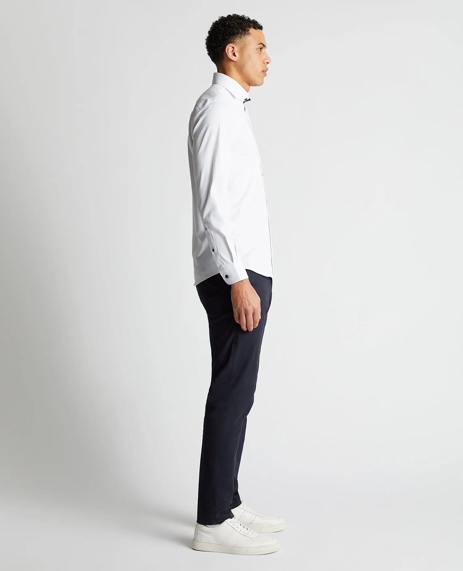 Remus Uomo Seville Tapered Fit Semi-Formal Shirt With Stretch - White