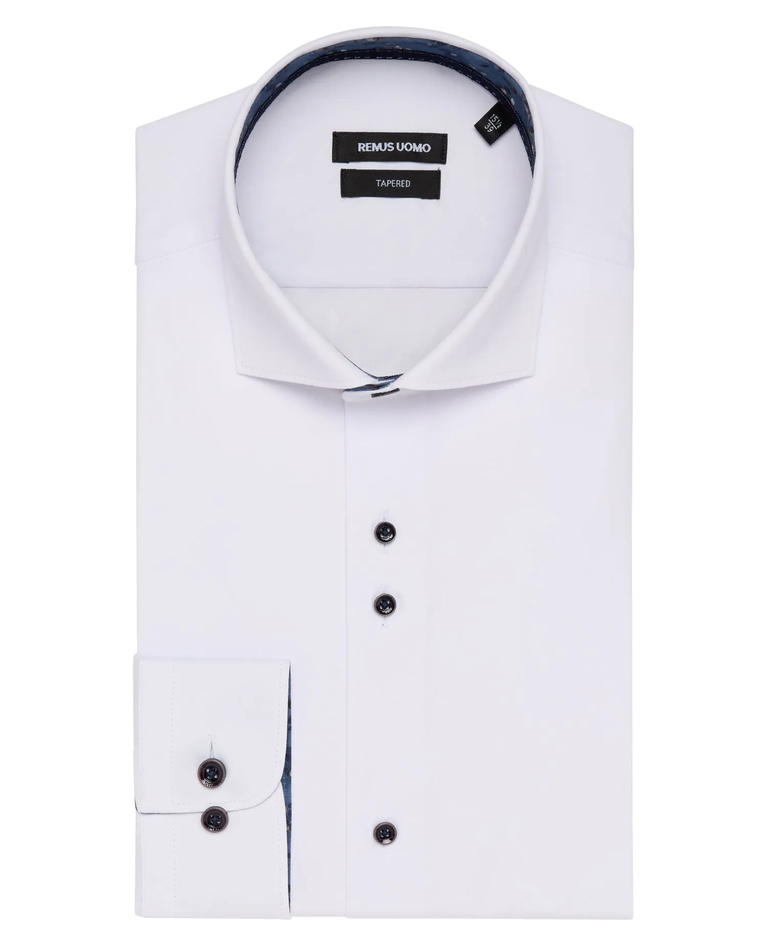 Remus Uomo Seville Tapered Fit Semi-Formal Shirt With Stretch - White