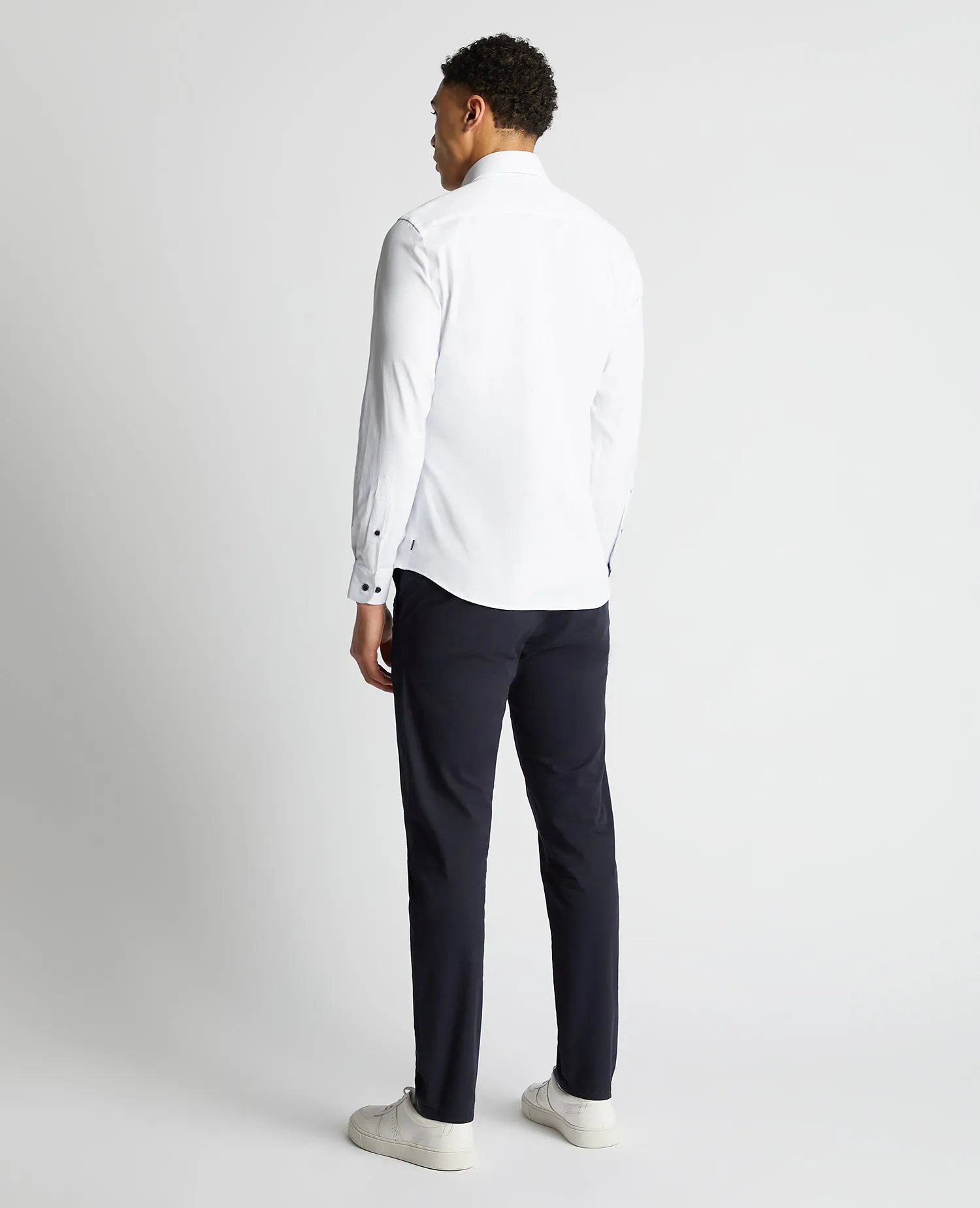 Remus Uomo Seville Tapered Fit Semi-Formal Shirt With Stretch - White