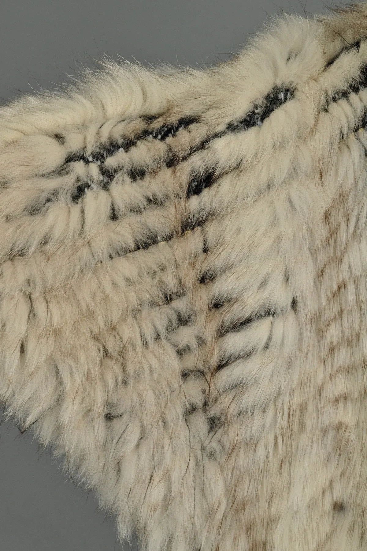 Reversible Knit Fox Fur   Mohair Cocoon Coat