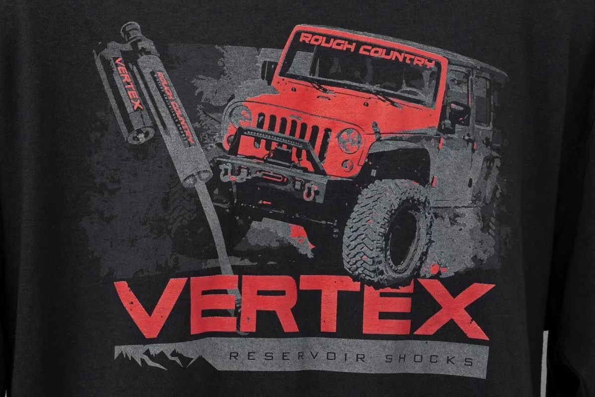 Rough Country T-Shirt - Long Sleeve - Vertex - Black - 2XL