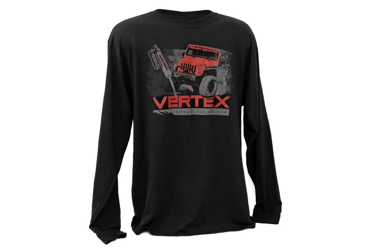 Rough Country T-Shirt - Long Sleeve - Vertex - Black - 2XL