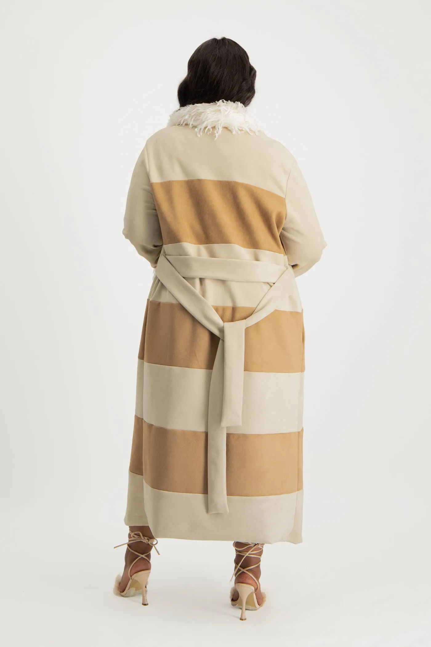 Samira Colourblock Suede Coat