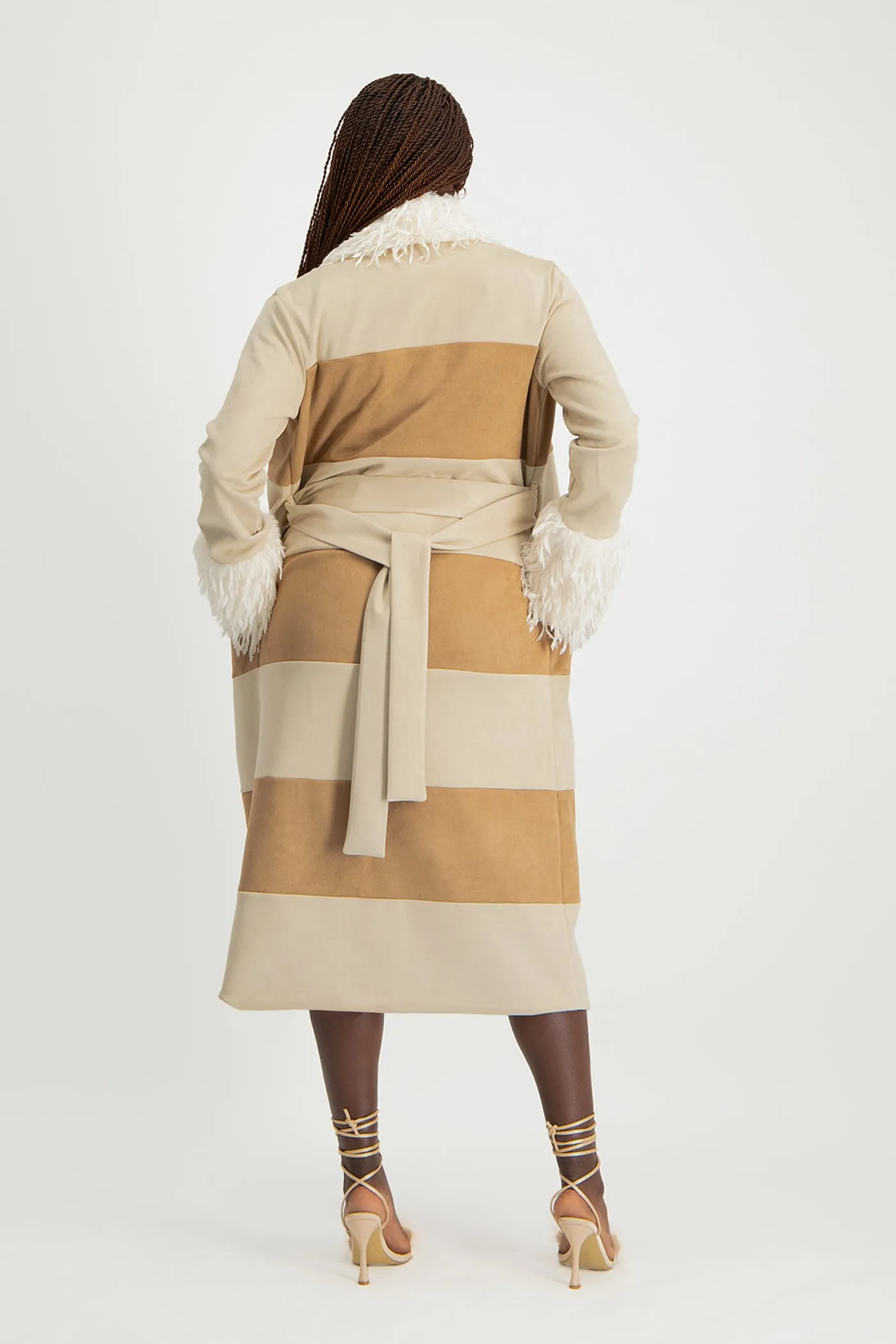 Samira Colourblock Suede Coat