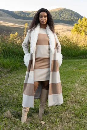 Samira Colourblock Suede Coat
