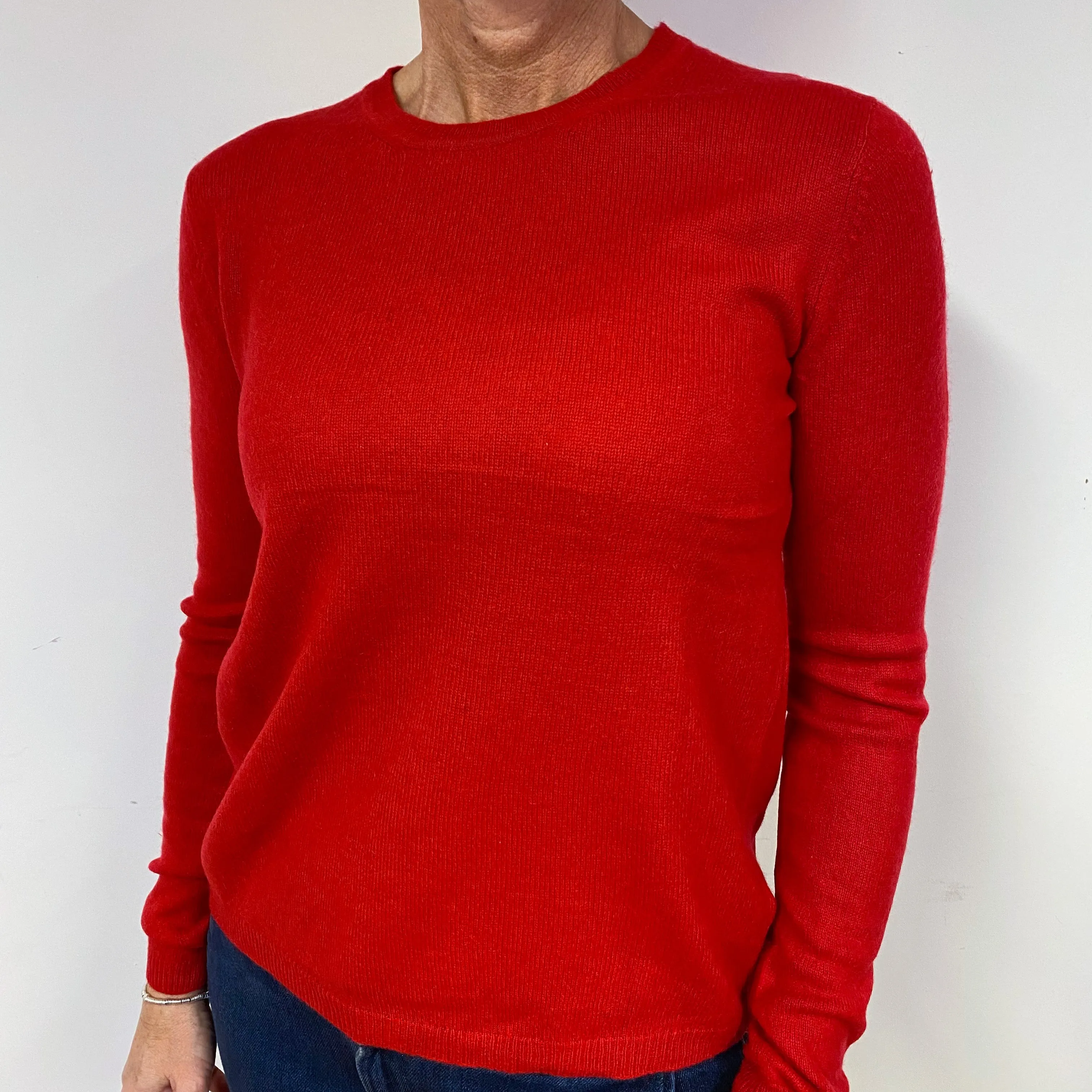 Scarlett Red Cashmere Crew Neck Jumper Medium