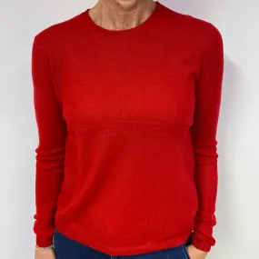 Scarlett Red Cashmere Crew Neck Jumper Medium