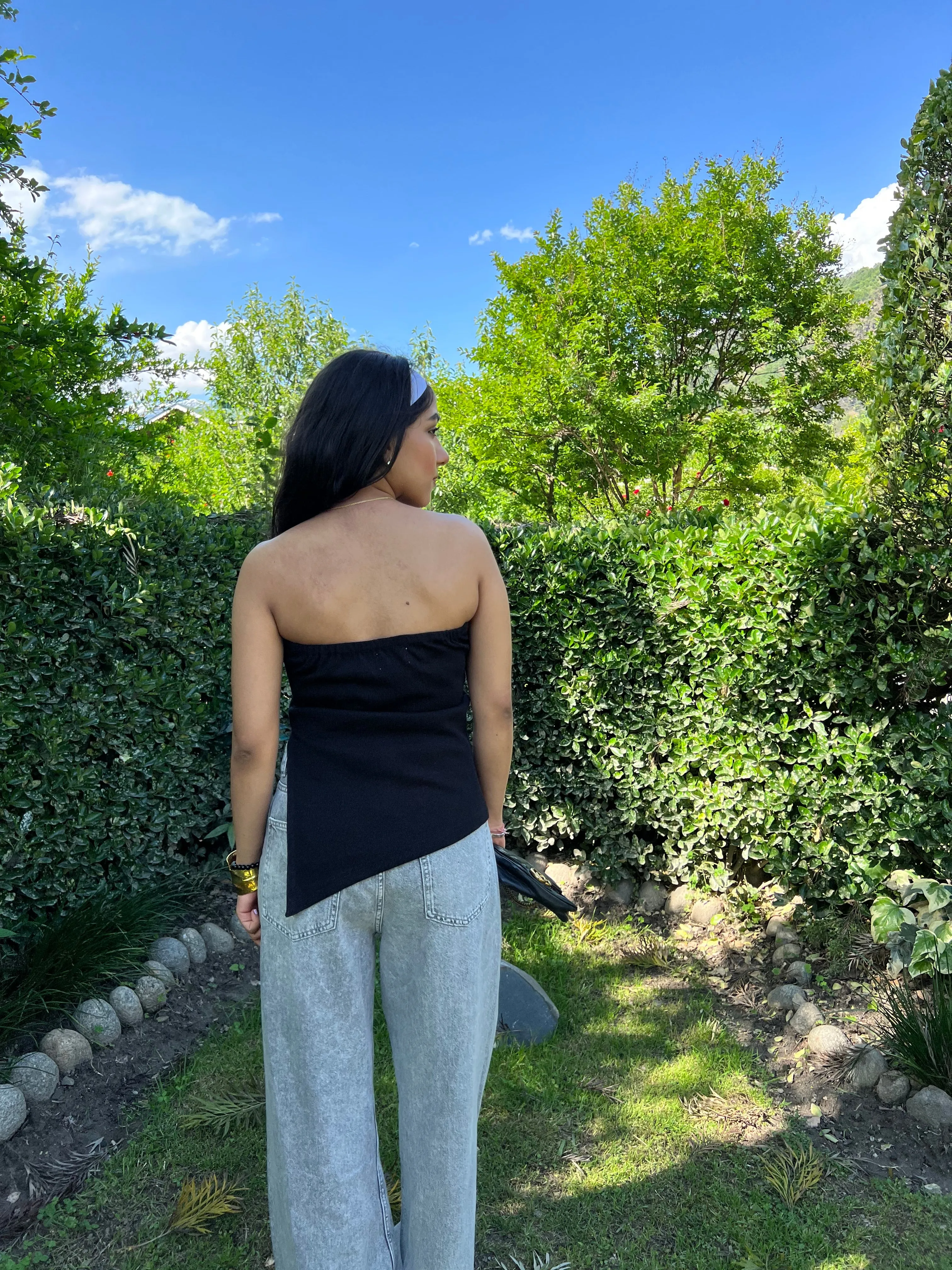 Side Slit Strapless top