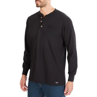 Smith's Workwear Mens Long-Sleeve Henley Cotton Shirt