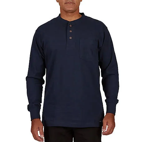 Smith's Workwear Mens Long-Sleeve Henley Cotton Shirt
