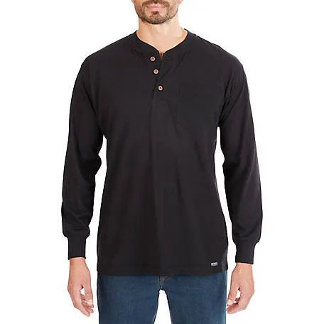 Smith's Workwear Mens Long-Sleeve Henley Cotton Shirt