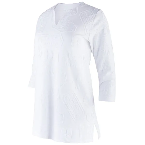 Split Neck Travel Tunic in White