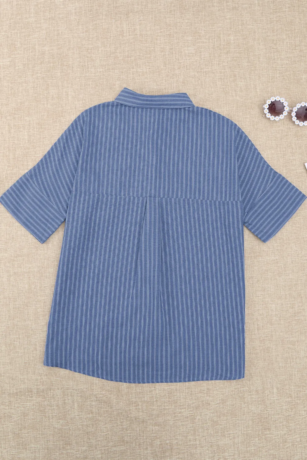 Striped Button-Front Half Sleeve Shirt