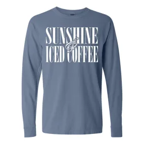 'Sunshine & Iced Coffee' PUFF Long Sleeve T-Shirt
