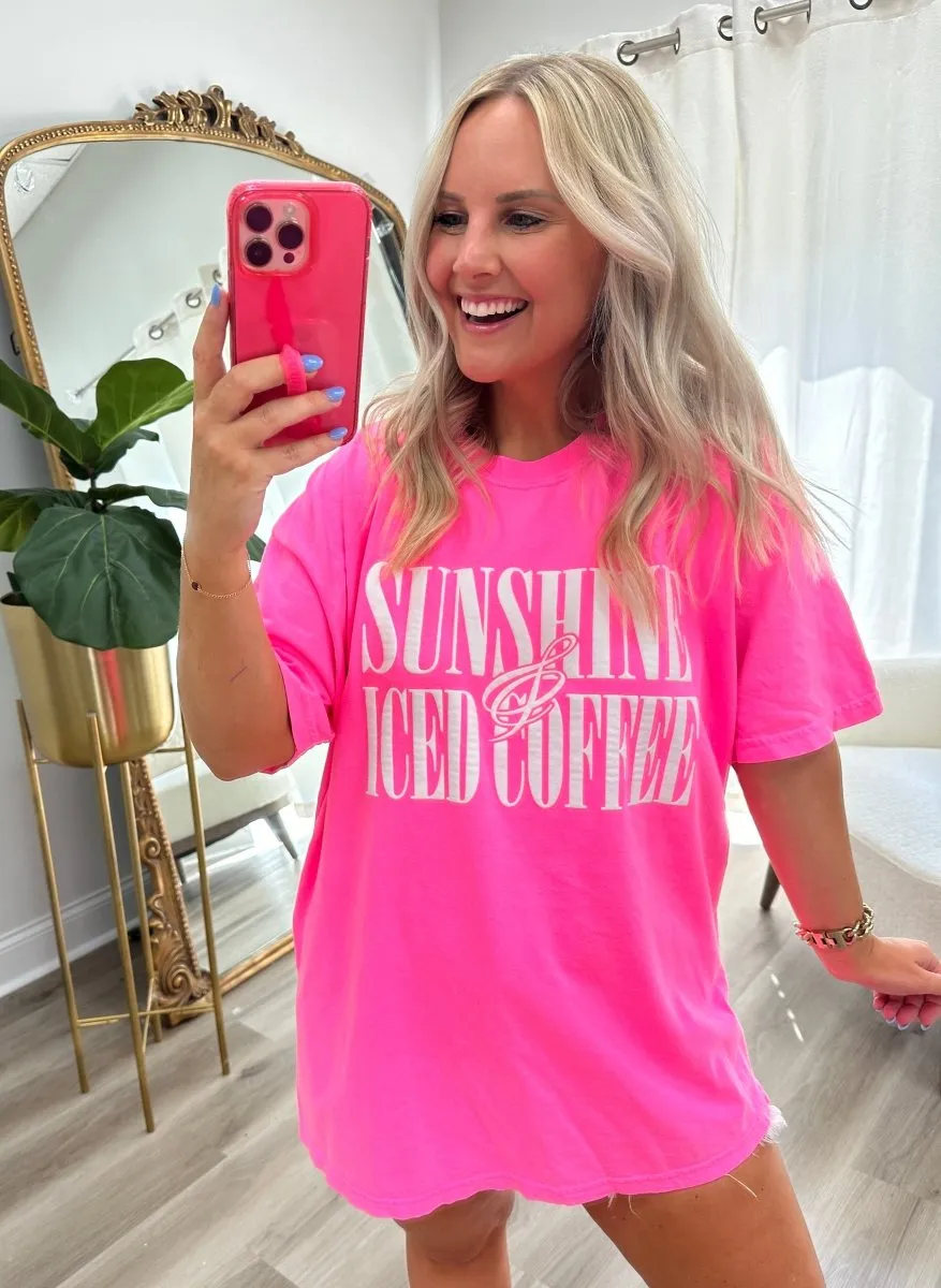 'Sunshine & Iced Coffee' PUFF T-Shirt