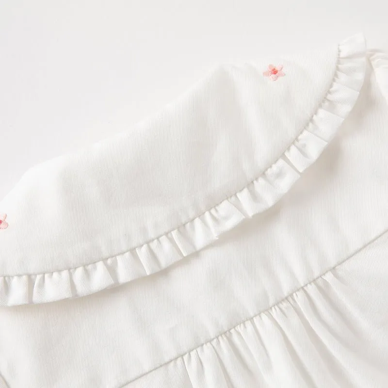 Sweet Strawberry Girl Peter Pan Collar White Shirt
