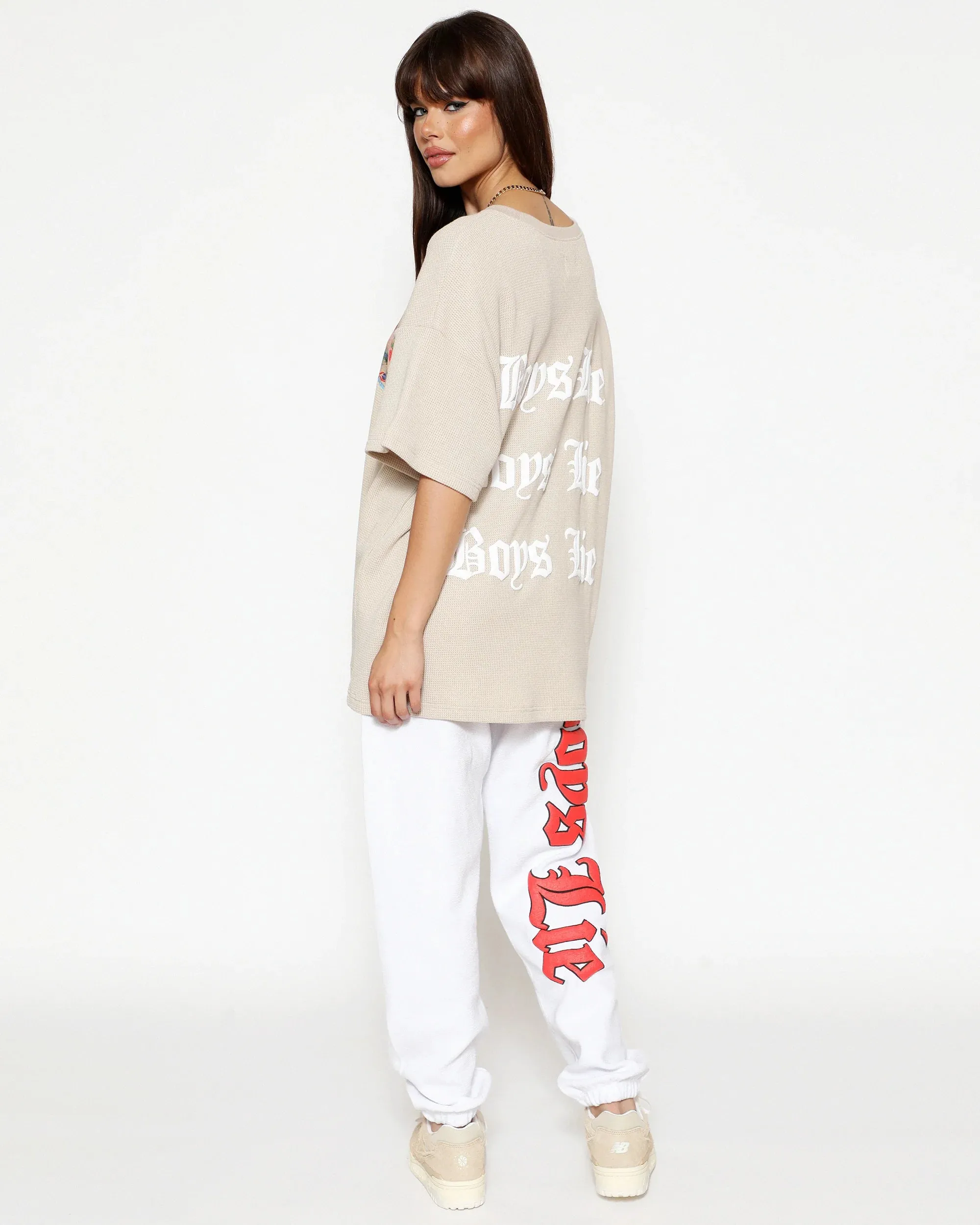 Tan Straight Flush Boyfriend Thermal Tee