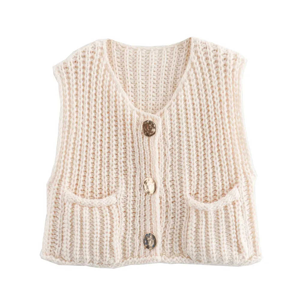 Thick Knitted Short Vest
