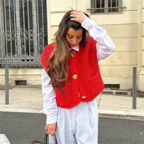 Thick Knitted Short Vest
