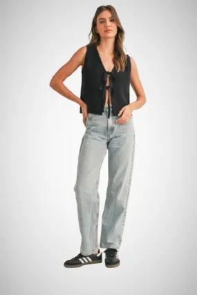 Tied Front Knitted Vest