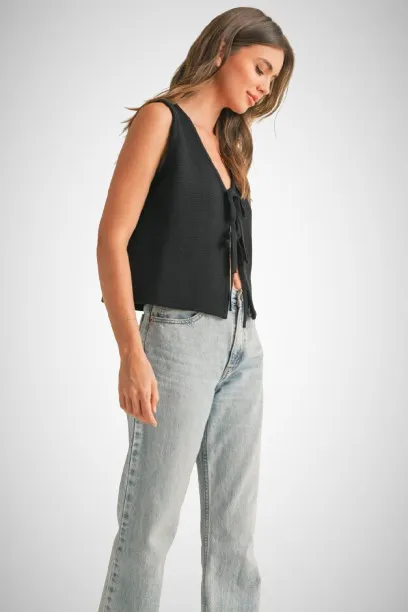 Tied Front Knitted Vest