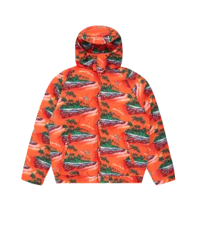 TROPICAL ISLAND PUFFER JACKET - RED