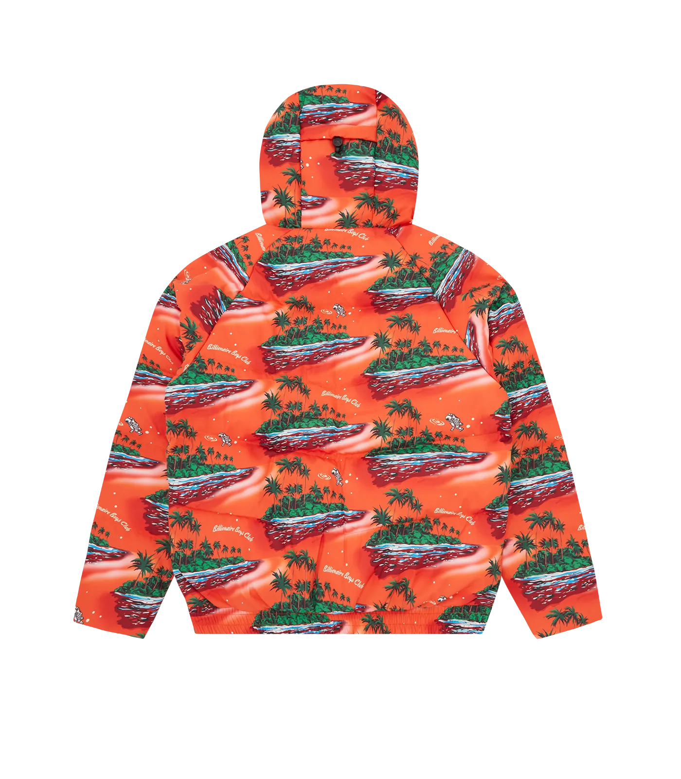 TROPICAL ISLAND PUFFER JACKET - RED