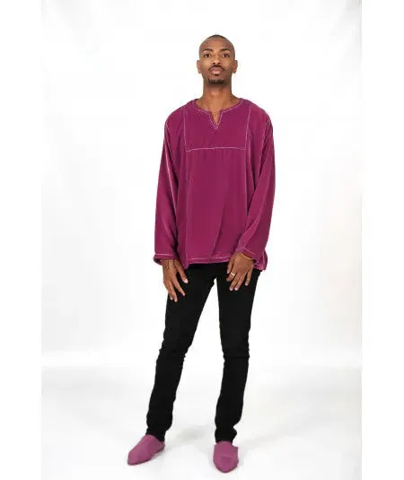Tunic in purple velvet
