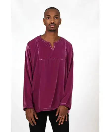 Tunic in purple velvet