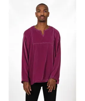 Tunic in purple velvet