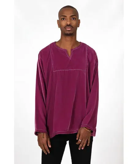 Tunic in purple velvet