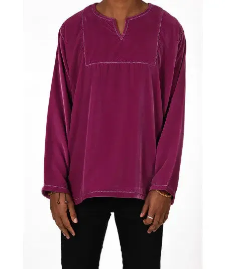 Tunic in purple velvet
