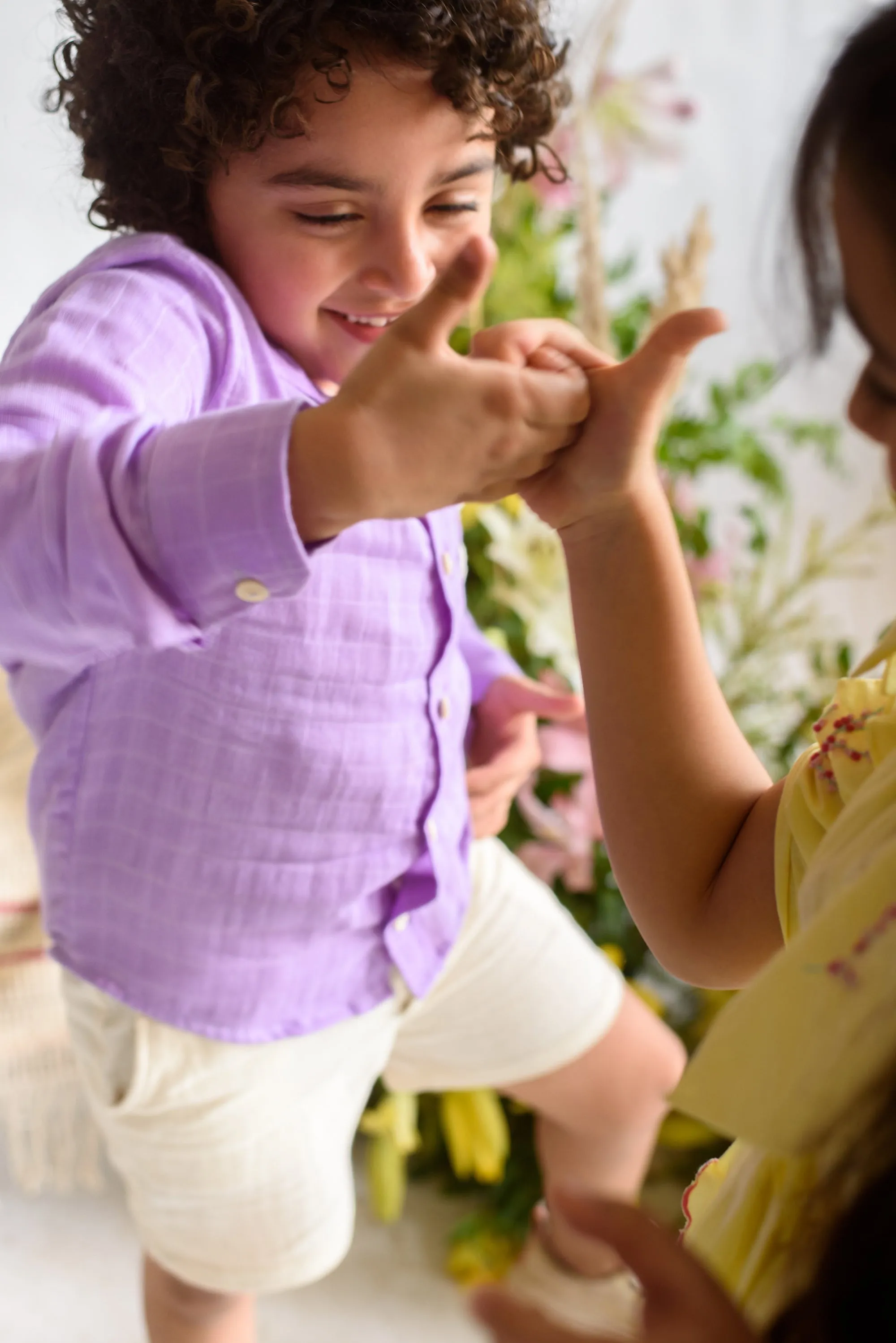Vinca Bloom-  Checkered Organic Cotton Shirt For Boys