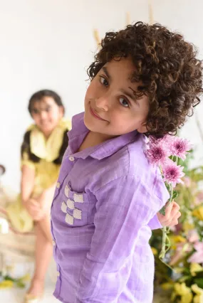 Vinca Bloom-  Checkered Organic Cotton Shirt For Boys