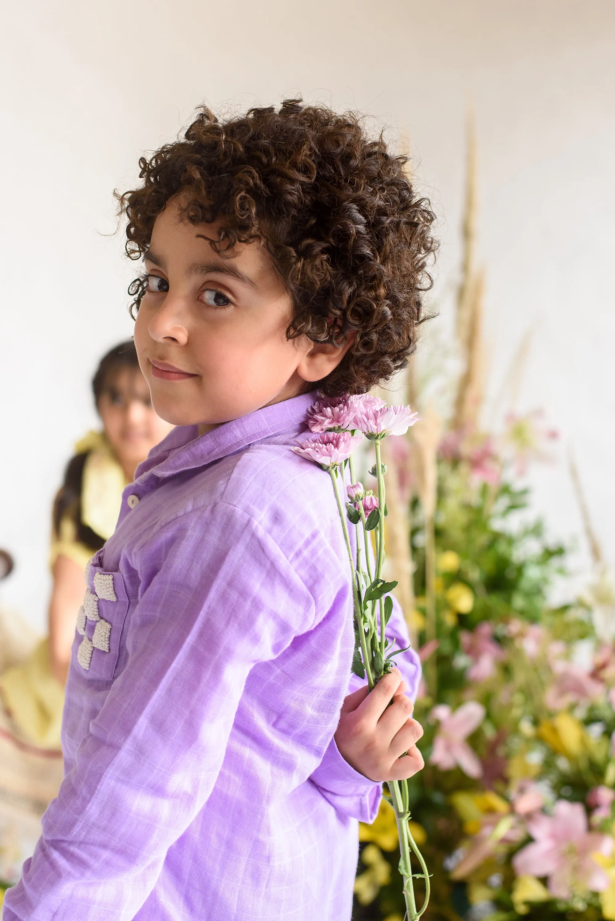 Vinca Bloom-  Checkered Organic Cotton Shirt For Boys
