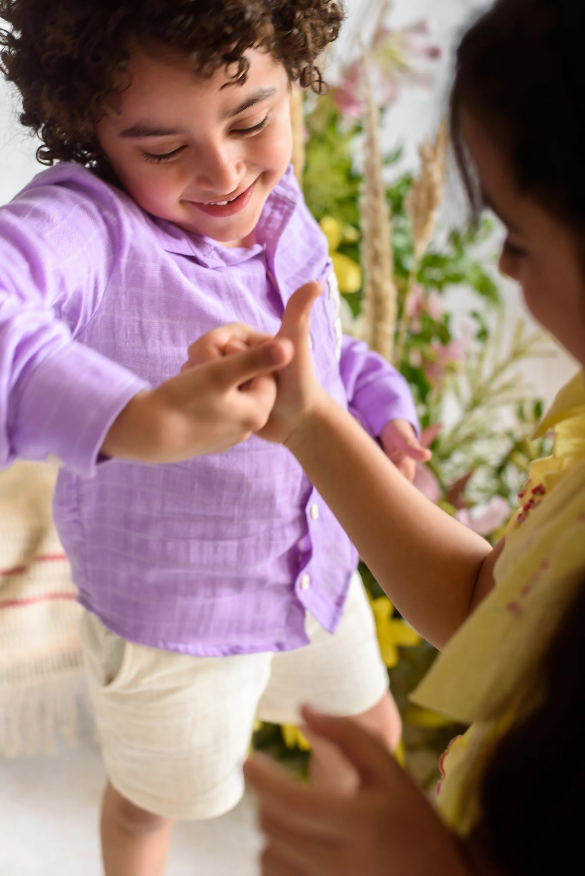 Vinca Bloom-  Checkered Organic Cotton Shirt For Boys