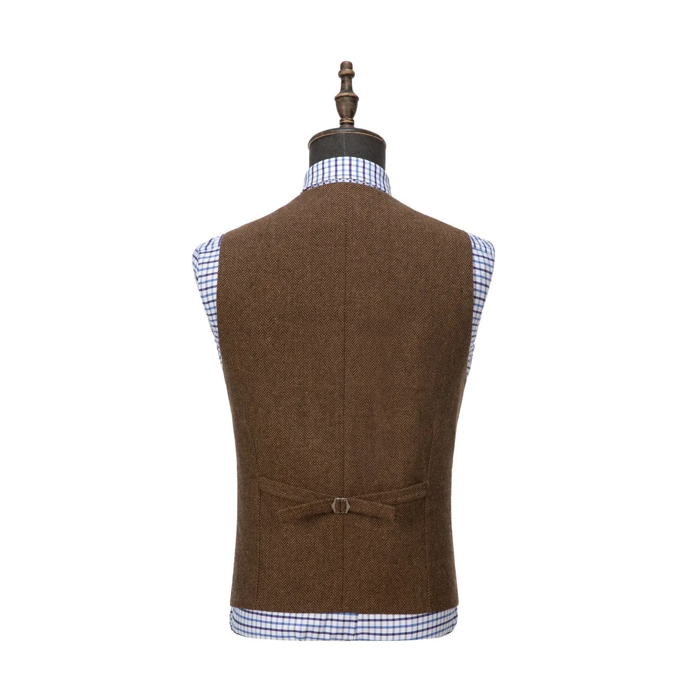 Vintage Classical Men's Slim Fit Tweed Herringbone Waistcoat