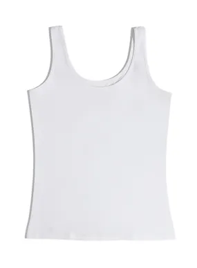 White Round Back Slim Fit Top