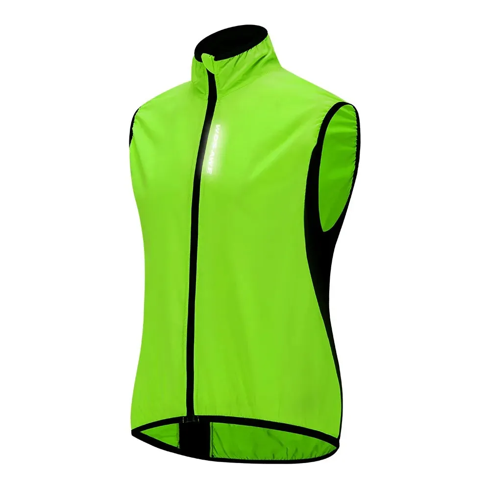 Women Reflective Cycling Vest Solid Woven Sportswear Men Cycling Windbreaker Water Repellent Windproof MTB Bike Jacket
