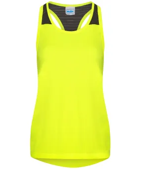 Womens cool smooth workout vest | Electric Yellow/Black