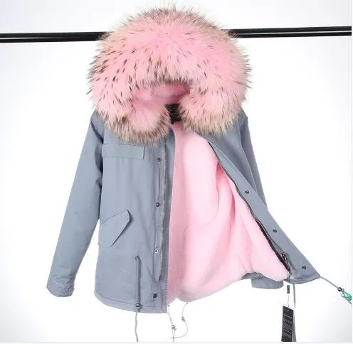 Women's Winter Casual Hooded Parka With Removable Raccoon Fur