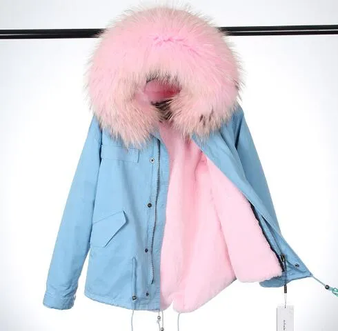 Women's Winter Casual Hooded Parka With Removable Raccoon Fur